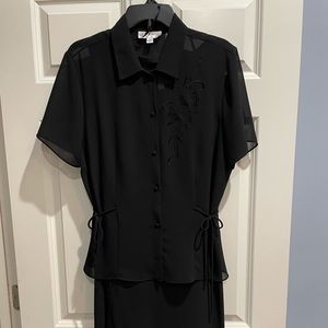 Studio I 2 Piece Black Dress, Size 14, Length @ 40” without jacket